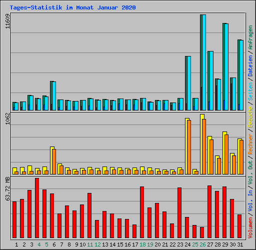 Tages-Statistik im Monat Januar 2020