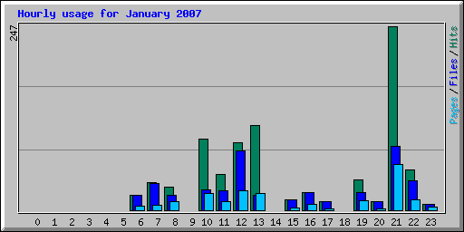 Hourly usage for January 2007