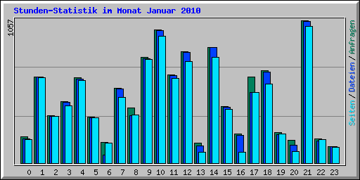 Stunden-Statistik im Monat Januar 2010