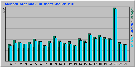 Stunden-Statistik im Monat Januar 2019
