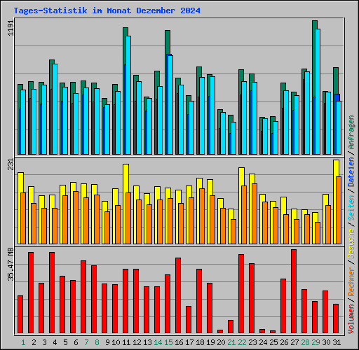 Tages-Statistik im Monat Dezember 2024