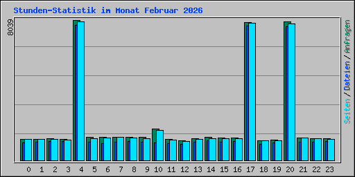 Stunden-Statistik im Monat Februar 2026